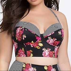 Torrid Floral Stripe Bikini Top